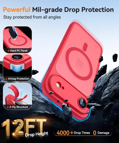 Vista 229 de CANSHN Funda magnética compatible con iPhone Air (6.5 pulgadas), mejorada [protección completa de la cámara] [compatible con Magsafe]