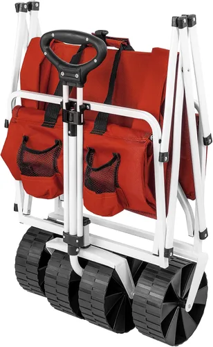 Vista 6 de YSC Carro de playa plegable – Carrito plegable con ruedas – Cesta de la compra – Carro de transporte diario – Carrito grande al aire libre – Carrito
