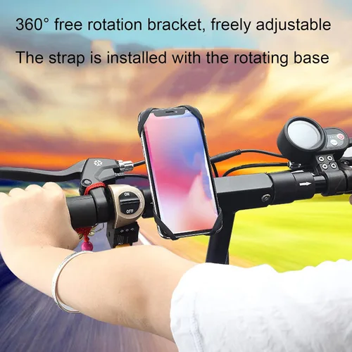 Vista 3 de Soporte de teléfono para motocicleta, soporte para teléfono celular de bicicleta, rotación de 360 grados, ajustable, de alta elasticidad