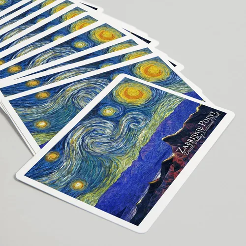 Vista 5 de Lantern Press Zabriskie Point, Death Valley National Park, California, Starry Night, 52 Playing Cards for Adults, Poker Size Card Deck