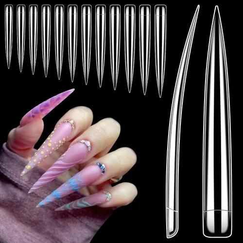 Vista 11 de Puntas de uñas cortas cuadradas francesas, BORNBYME 120 piezas de uñas postizas transparentes, puntas de uñas acrílicas, puntas de uñas de cubierta