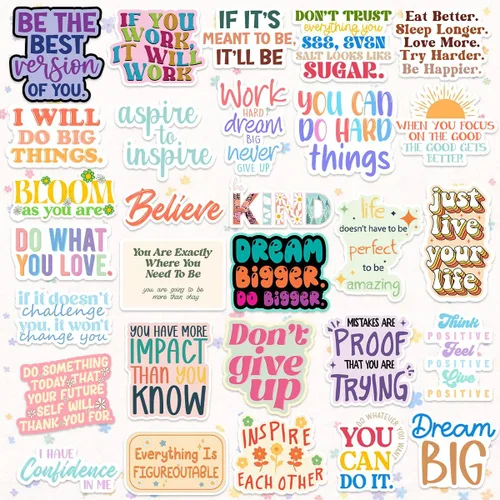 Vista 2 de You've Got This By Puraesla - Paquete de 300 calcomanías holográficas de afirmación positiva, citas motivacionales, decoración de impulso de salud