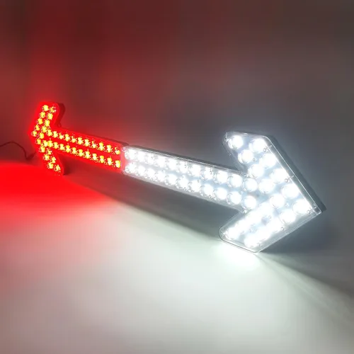 Vista 9 de CFLMYYXGS12V-24V Luz de señal de flecha LED impermeable ámbar con carcasa transparente para vehículos de construcción, barredoras, carros de agua