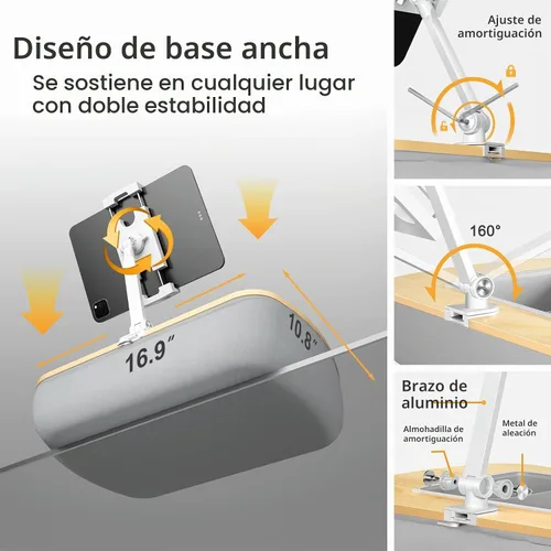 Vista 6 de ERGONOV Soporte de almohada para tableta con tazón de aperitivo, soporte