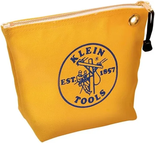 Vista 6 de Klein Tools 5539NAT Bolsa con Cremallera, Bolsa de Lona para Herramientas es una Bolsa de Consumibles de 10 Pulgadas para Almacenar Piezas, Ojal