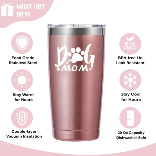 Vista 2 de Golden Associate Regalos para Mamá Perrera, Vaso Térmico Temático de Perros de 20 oz y Conjunto de Calcetines Divertidos, Rellenos para Calcetín