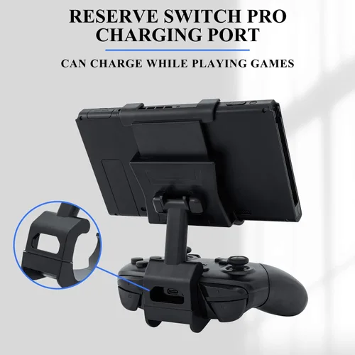 Vista 5 de Wigearss Clip de montaje para controlador N Switch Pro Clip de abrazadera Soporte de montaje ángulo ajustable para juegos para n-Switch Pro