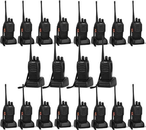 Vista 8 de Walkie Talkies Radios bidireccionales recargables de largo alcance de 16 canales con auricular (paquete de 2)