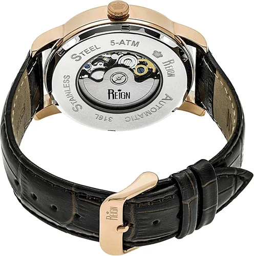 Vista 2 de Reign Rn3605 Belfour Reloj para hombre, marrón oscuro REIRN3605, Marrón oscuro, Correa