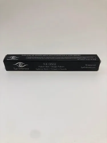 Vista 6 de Eye Embrace The Ginge: Lápiz de cejas rojo castaño, impermeable, punta angular automática de doble punta y cepillo Spoolie sin crueldad animal