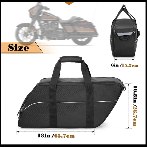 Vista 6 de HODRANT Forros para alforjas, organizador de alforja de viaje para motocicleta compatible con Harley Davidson 1993-2022 Touring Road Glide/Street