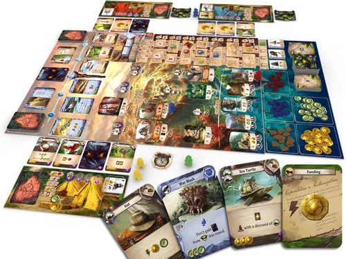 Vista 3 de Ruinas perdidas de Arnak por CGE Czech Games Edition, un juego de mesa de estrategia de exploración Lead rival expeditions. Explore jungles, find