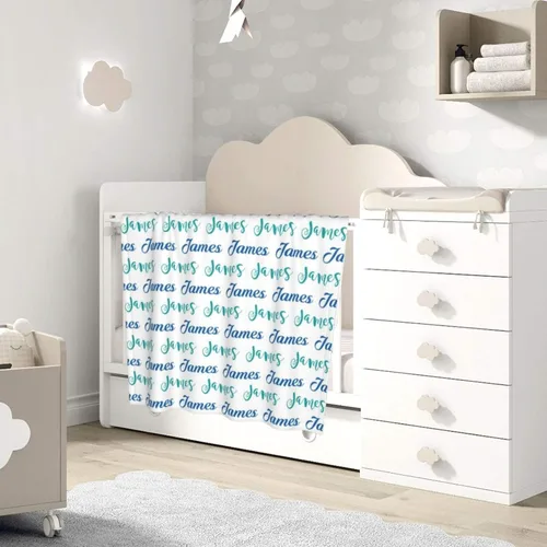 Vista 3 de Mantas de bebé personalizadas con nombre para niños, manta personalizada con nombre para bebés, recién nacidos y niños