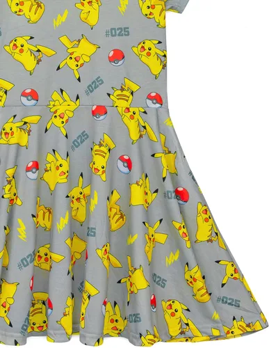 Vista 4 de Pokemon Pikachu - Vestido de manga corta para niñas