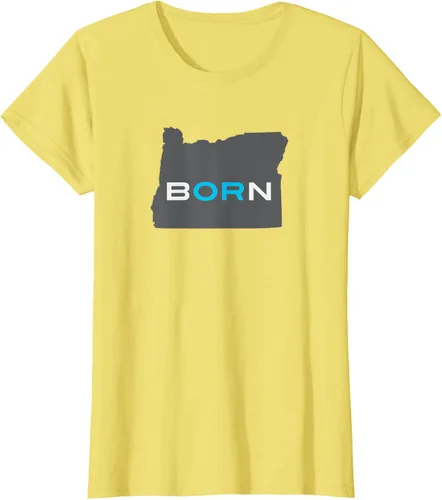Vista 26 de Nacido en Oregon Camisa – Estado Mapa Born Idea de regalo, Negro