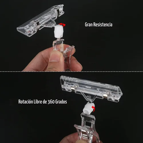 Vista 6 de Mlici Paquete de 16 clips transparentes para letreros, abrazadera