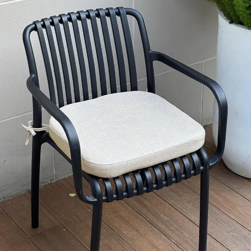 Vista 7 de Helios&Hestia Cojines para sillas de comedor de interior con lazos para cocina, cojines de asiento para exteriores con funda extraíble, parte Beige