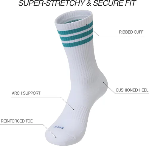 Vista 4 de PERFECT CORNER Calcetines de algodón con soporte de arco para entrenamiento atlético, gimnasio, para hombres y mujeres