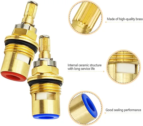 Vista 5 de Paquete de 2 cartuchos de válvula de cerámica compatibles con Kohler K-GP77005-RP K-GP77006-RP cartucho de grifo frío y caliente