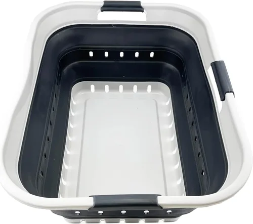 Vista 15 de SAMMART Cesta de lavandería de plástico plegable de 42L (11 galones) - Contenedor/Organizador de almacenamiento plegable emergente - Cesta/Canasta