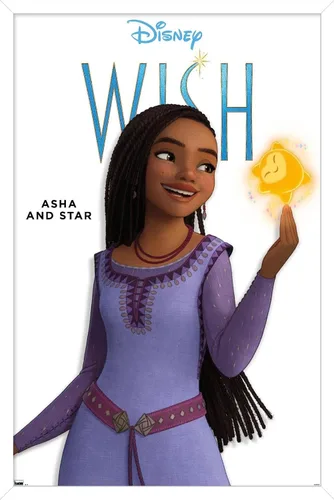 Vista 13 de Trends International Disney Wish Asha Feature Series - Póster de pared, 22.4 pulgadas de largo x 14.7 pulgadas, versión enmarcada en madera