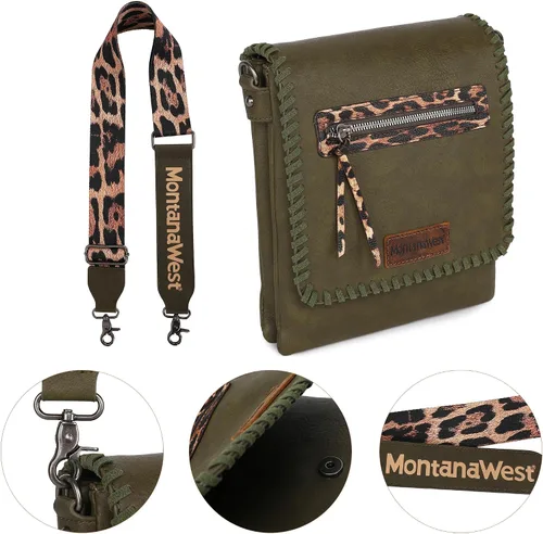 Vista 4 de Montana West Bolso cruzado para mujer, bolso de hombro con ajustable