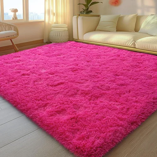 Vista 98 de Mugorn - Alfombras suaves y esponjosas de 2 x 3 pies para el hogar, alfombra pequeña con 4 mallas antideslizantes, color negro, 2 x 3 pies
