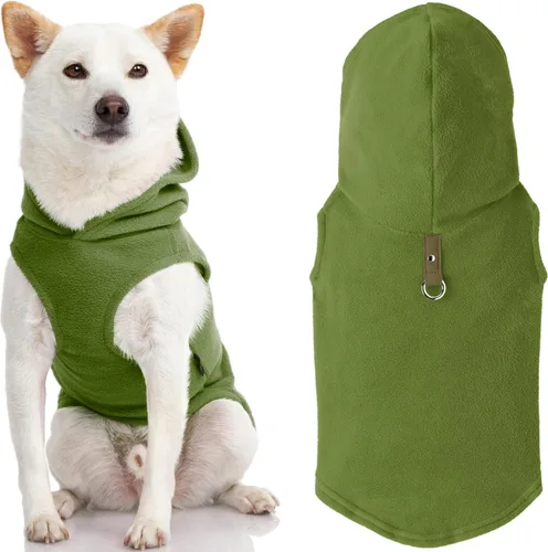 Vista 12 de Gooby - Sudadera con capucha de forro polar para perro, chaqueta con cremallera para perro con correa de junta tórica para perros pequeños a Negro