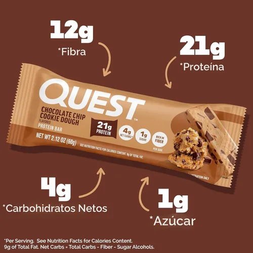 Vista 4 de Quest Nutrition - Masa de galletas con chispas de chocolate, alta en proteínas, baja en carbohidratos, sin gluten, apta para ceto, 2,12 onzas, 4