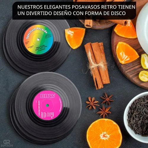 Vista 5 de 6Pcs Vinyl Coasters for Drinks, 4.1" Size, Durable & Heat-Resistant