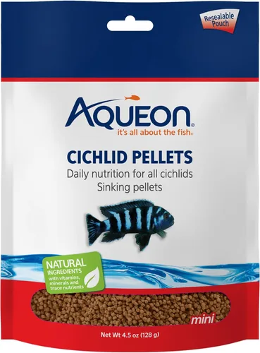 Vista 7 de Aqueon Cichlid - Pellets de comida para peces de hundimiento lento, tamaño mediano, 25 onzas