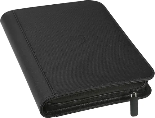 Vista 13 de Carpeta de tarjetas de 4 bolsillos con cremallera, 288 bolsillos para tarjetas comerciales Premium PU Cover, Side Loading, Ringless Card Binder