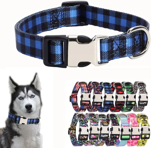 Vista 7 de Collares para perros pequeños, con patrón de impresión 3D, de nailon suave, ajustables, para perros pequeños, medianos, grandes, hembra, niño 1