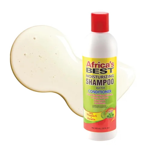 Vista 4 de Africa's Best Champú Hidratante Con Acondicionador, 12 Oz,Verde,1-108-12-1200