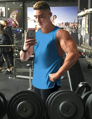 Vista 2 de COOFANDY Camisetas sin mangas para hombre, paquete de 3 camisetas sin mangas para gimnasio, fisicoculturismo, fitness