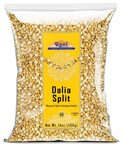 Vista 10 de Rani Daliya Split (Garbanzos partidos asados Dalia) 4lbs (64oz) ~ Todo natural Vegano Origen indio