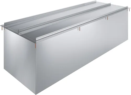 Vista 4 de AmGood Cubo de hielo desplegable de acero inoxidable de 18 pulgadas x 12 pulgadas con tapa deslizante