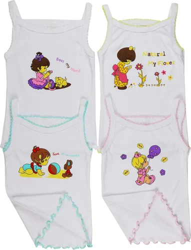 Vista 2 de ToBeInStyle - Camiseta sin mangas para niña con tirantes delgados y dobladillo fruncido, 4