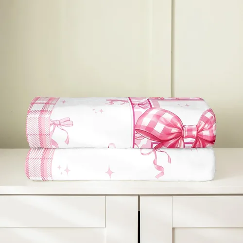 Vista 4 de Erosebridal Manta de franela con inicial de letra B, manta de forro polar con lazo rosa, 40 x 50 pulgadas, bonitos lazos del alfabeto, manta