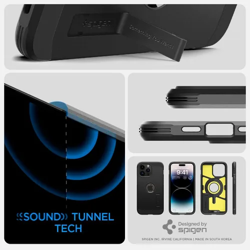 Vista 8 de Spigen Tough Armor MagFit - Funda diseñada para iPhone 14 Pro Max (2022) [Kickstand] [protección de grado militar] compatible con MagFit, compatible