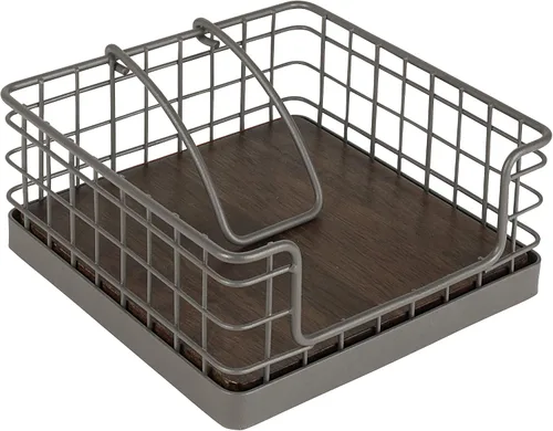 Vista 7 de Spectrum Ashley - Servilletero plano negro para encimera de cocina, mesa de comedor, picnic al aire libre, servilletas de cóctel, dispensador