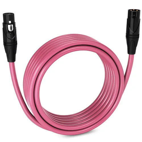 Vista 144 de LyxPro Cable de micrófono XLR hembra a macho de ángulo recto de 3 pines de 1.5 pies para altavoces amplificados, interfaz de audio, rendimiento
