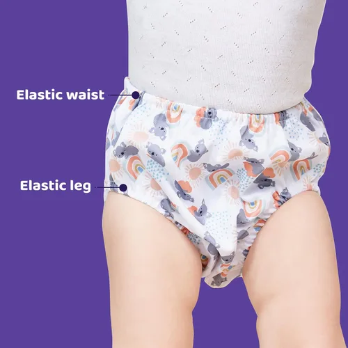 Vista 3 de 8 paquetes de ropa interior de entrenamiento de plástico reutilizable para niñas y funda impermeable para pañales para pantalones de goma para niñas