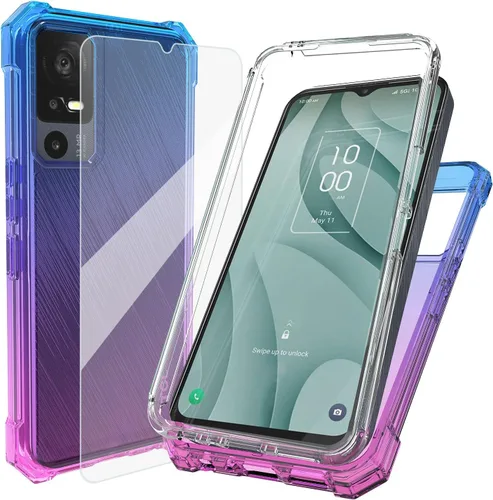 Vista 13 de Ailiber Funda para TCL 40 XE, TCL 40 X con protector de pantalla de vidrio templado, protección de estructura de doble capa, parachoques de TPU