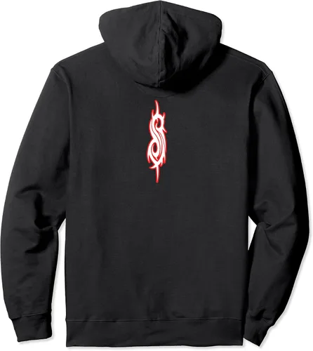 Vista 2 de Slipknot Sudadera con capucha con logotipo de contorno, Negro, S