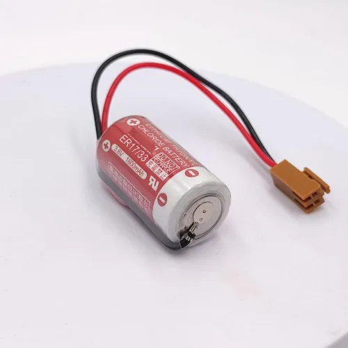 Vista 3 de 10 unids KUANMAI ER17/33 3.6V 1600mAh batería para ER17/33 PLC batería de control industrial con enchufe marrón