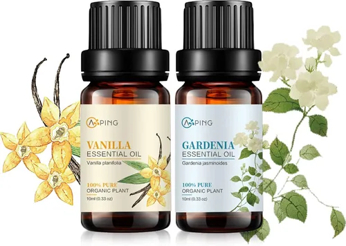 Vista 8 de Aceites esenciales de manzana y cereza, aceites vegetales naturales 100% puros y orgánicos para difusor, aroma, spa, masaje, yoga, perfume, 2 x 0.3