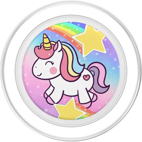 Vista 2 de Diseño de unicornio místico. PopSockets MagSafe PopGrip para iPhone