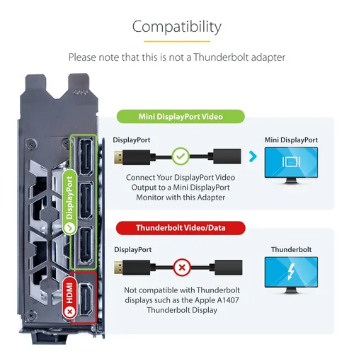 Vista 4 de StarTech Cable DisplayPort a Mini DisplayPort de 3 pies (3.3 ft), video 4K UHD, adaptador DP a mDP (no compatible con Thunderbolt)