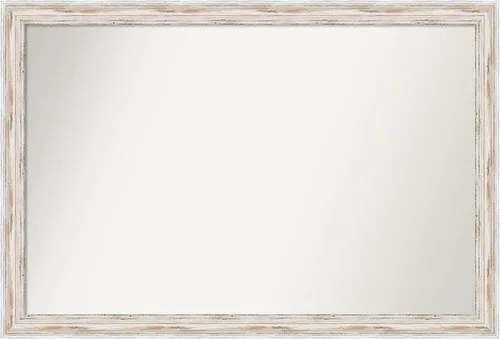 Vista 549 de Amanti Art Espejo personalizado, espejo de baño estrecho Alexandria White Wash, espejo de pared o espejo de tocador de baño sobre el fregadero